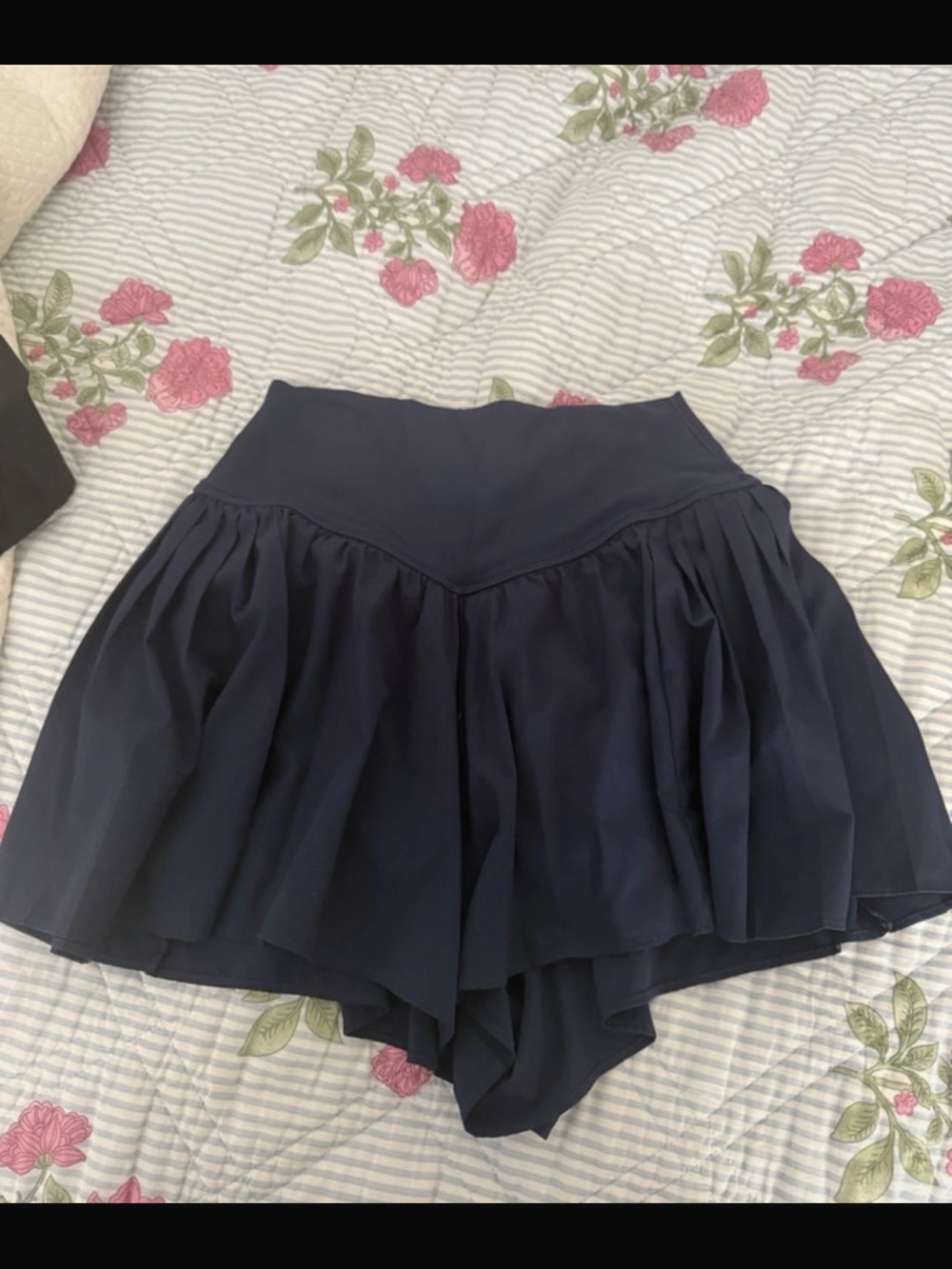 aerie Navy High-Waist Skort-Style Athletic Shorts